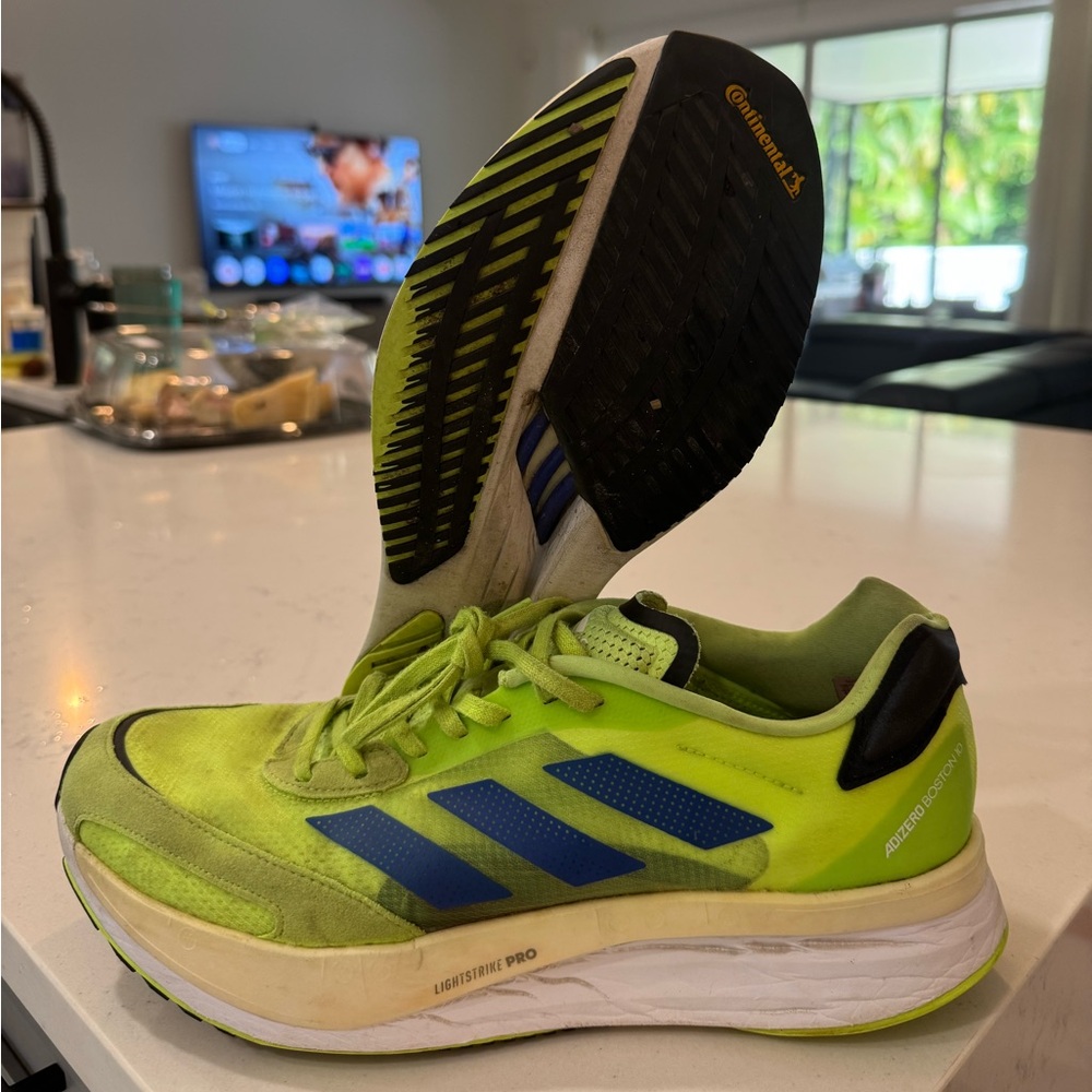 Adidas Adizero Boston 10 M Running Shoes Sonic Green Style H67514 Mens Size 11